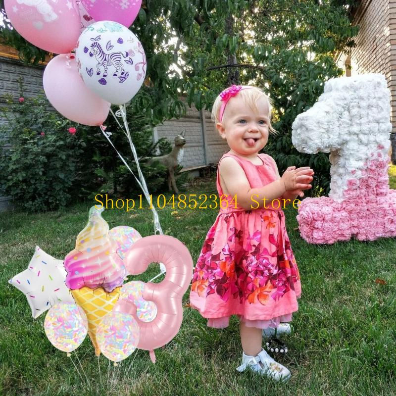 652F Sweet Theme Aluminum Foil Balloons for Children Birthday Parties Large Ice