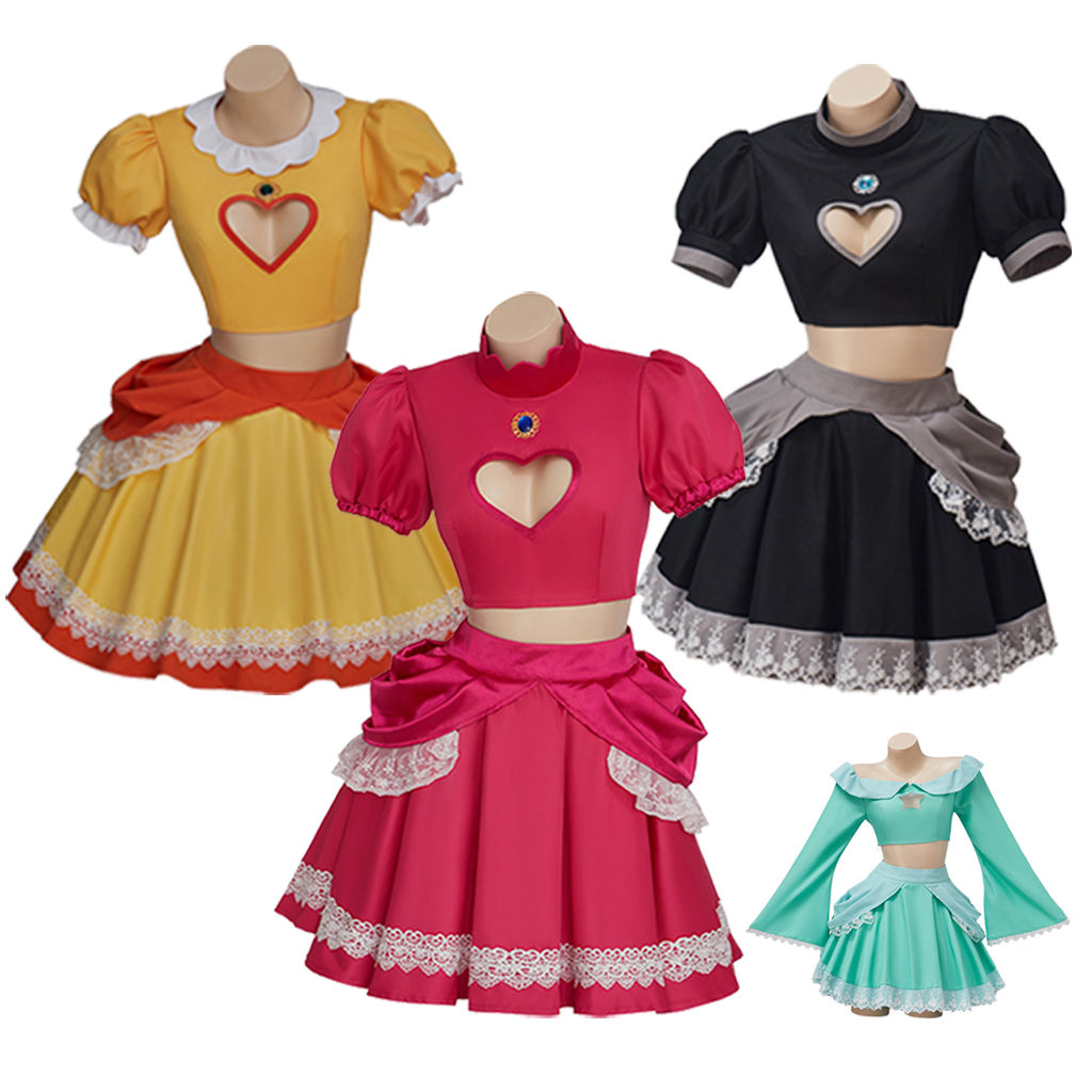 Halloween Party Women Princess Costume Fancy Dress Peach Sisters Daisy Sexy Dres