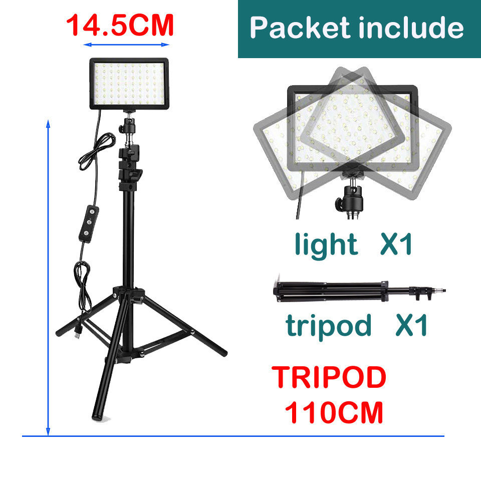Thumbnail: Led Video Light Camera Photography Lighting Kit With Tripod Stand 4 Color RGB Fi