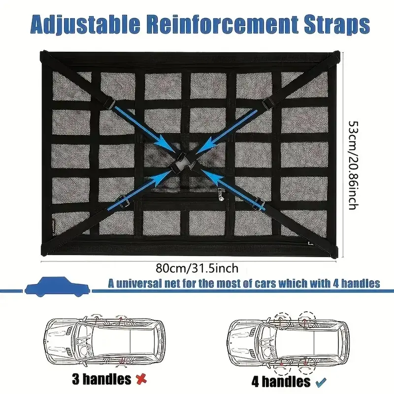 Thumbnail: Universal Car Roof Top Ceiling Cargo Storage Net Pocket Mesh Organizer Bag Caper