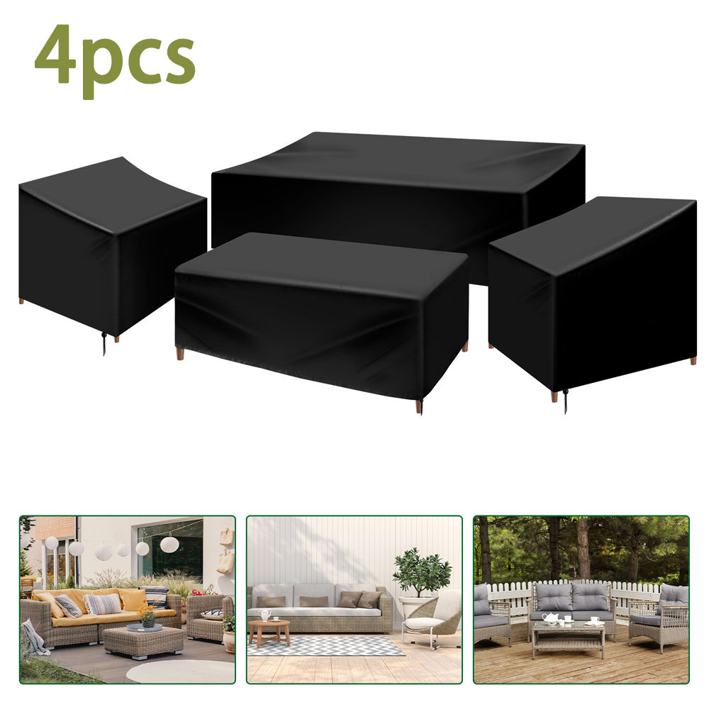4Pcs Patio Furniture Cover Set Heavy duty Waterproof Patio Furniture Cover Oxfor