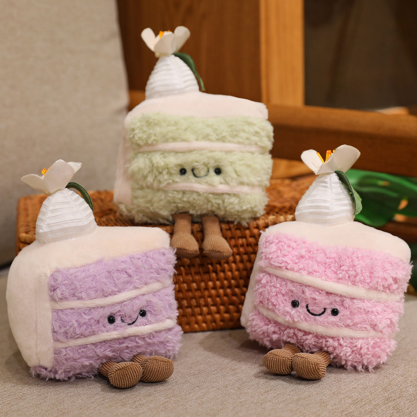 Sweet Slice Plush Toy Adorable Triangle Cake Design Stuffed Toy Soft Doll Perfec