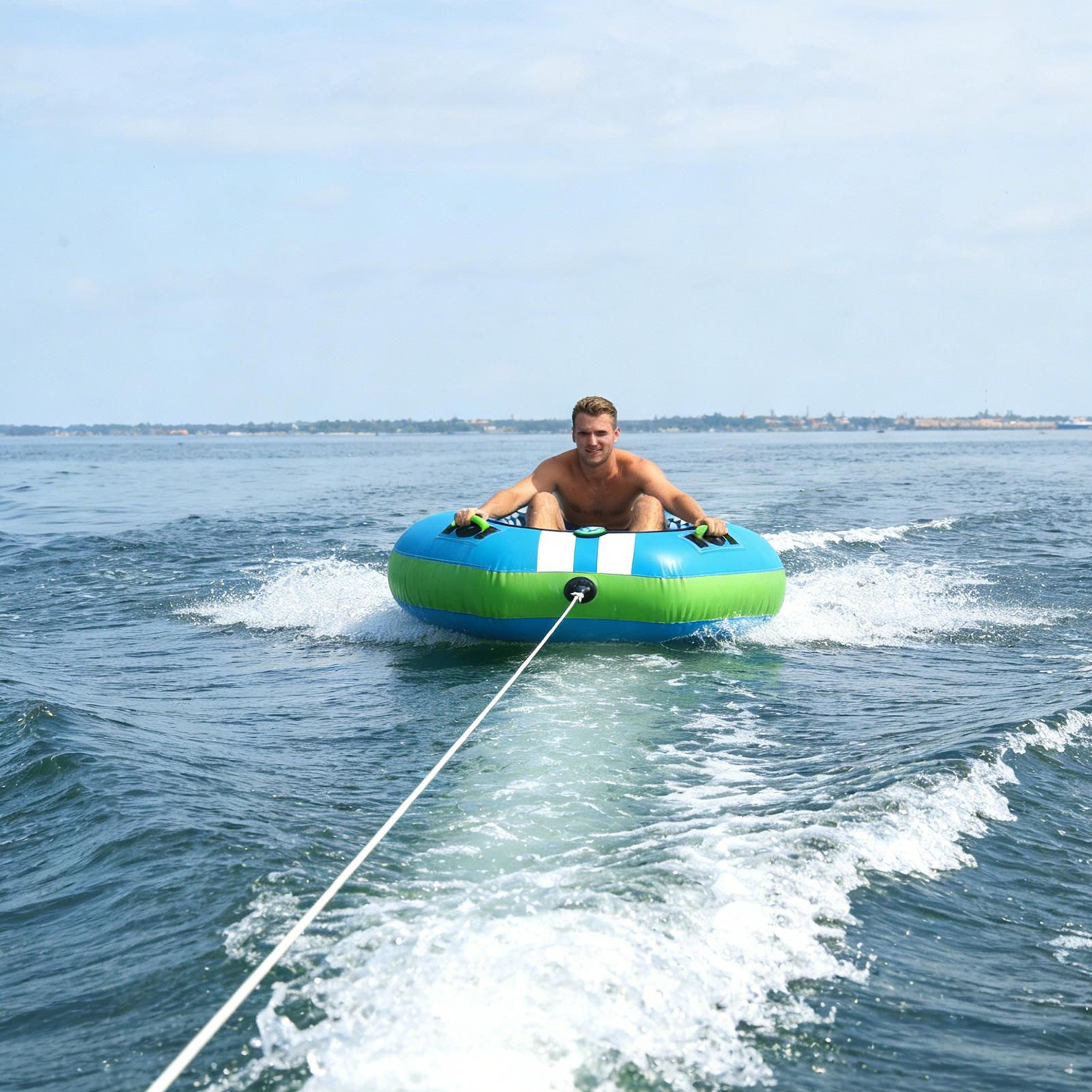 Boat Tube For Tubing Quick-Inflatable Towable Float With Non-Slip Handles Heavy-