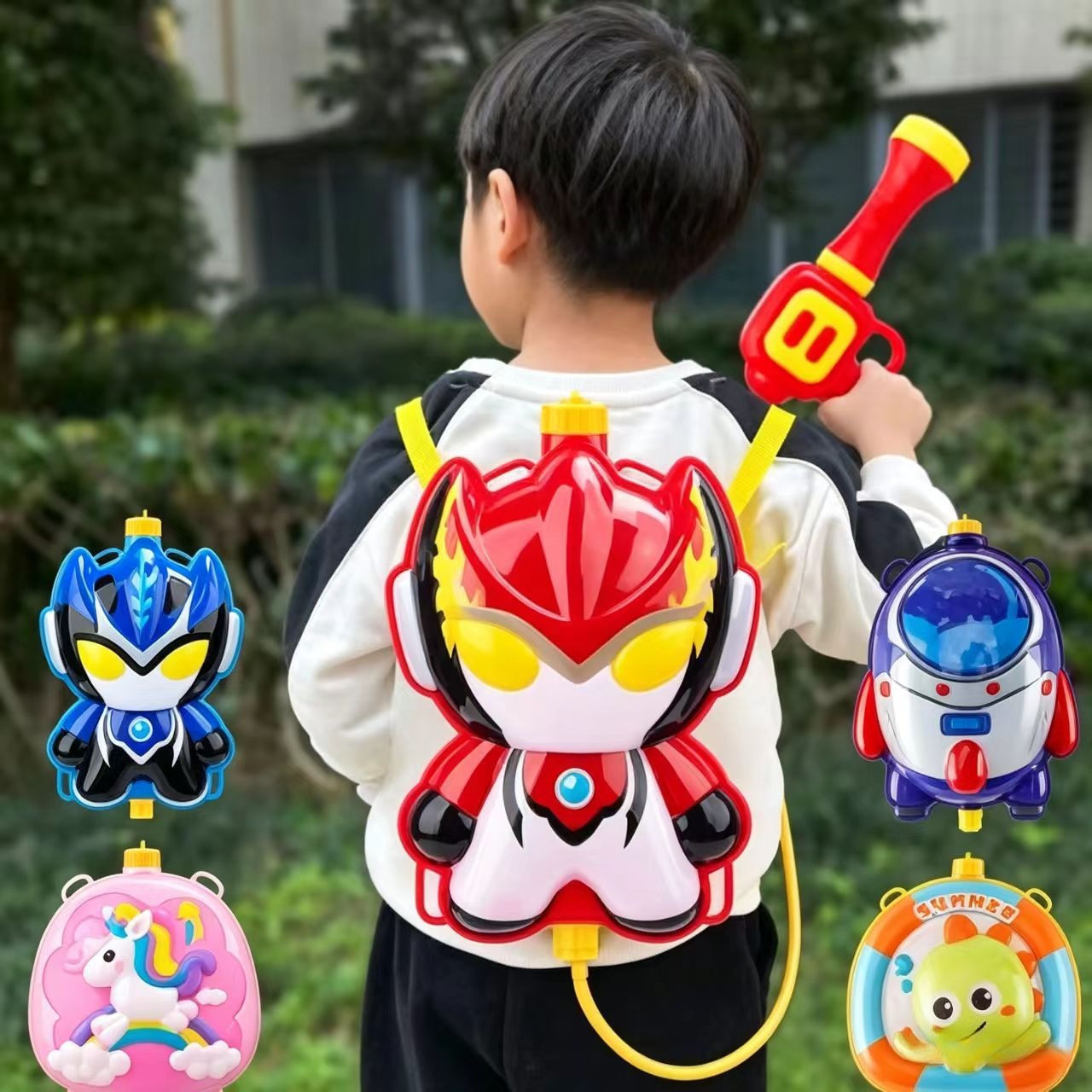 Children Backpack water gun Toys Summer Outdoor Beach Pool Garden Fight Games Ki
