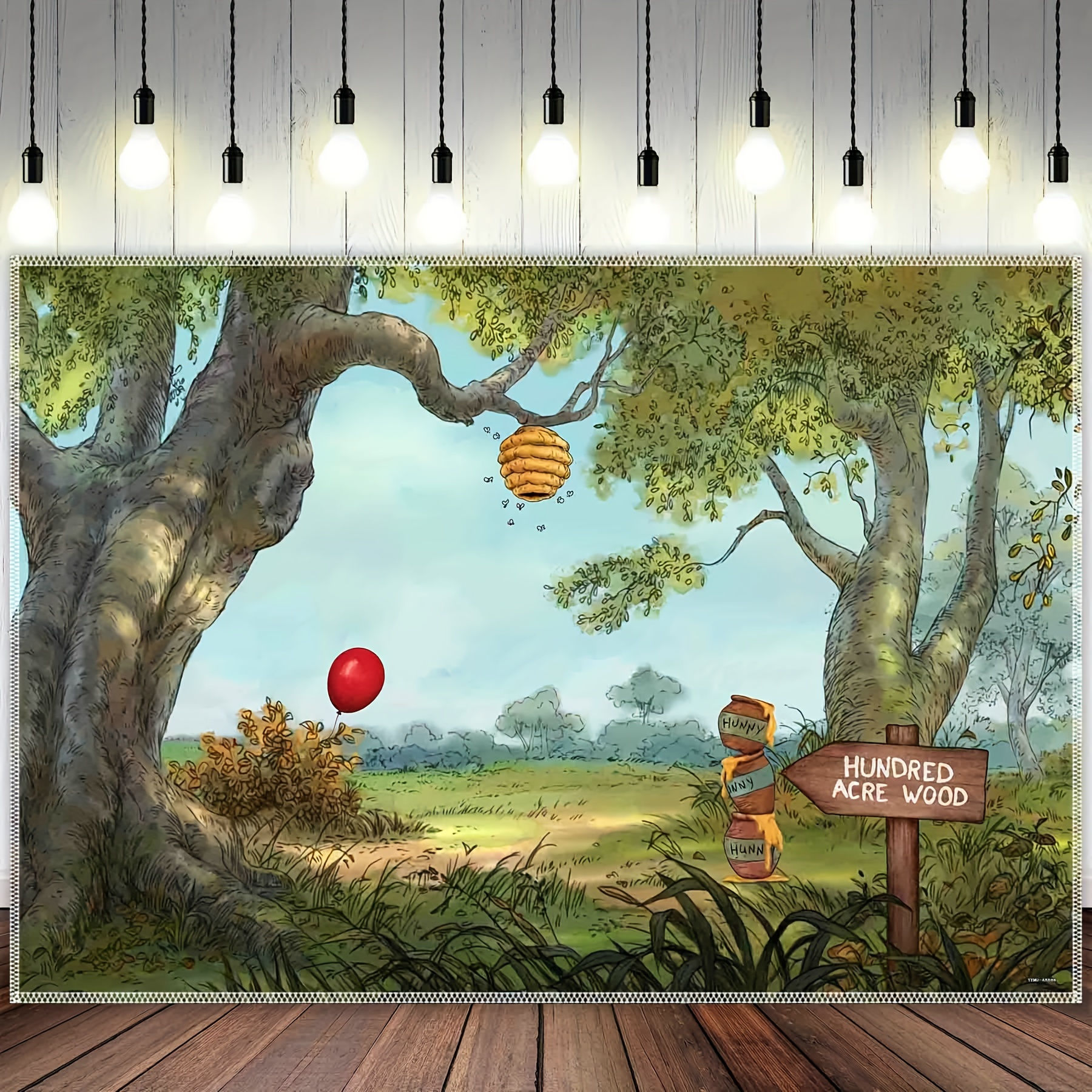 Sweet Bear Birthday Party Photo Background, Bee Acre Red Balloon Wood Birthday B