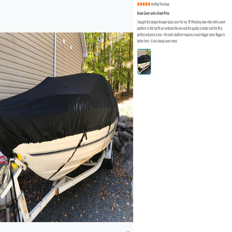 Thumbnail: Yacht Boat Cover 11- 22FT Barco Boat Cover Anti-UV Waterproof Heavy Duty 210D Ma