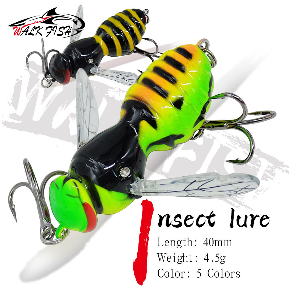 WALK FISH 4.5g 40mm Insect Lure Fishing Lures Bionic Swimbaits Wobblers Sea Bass