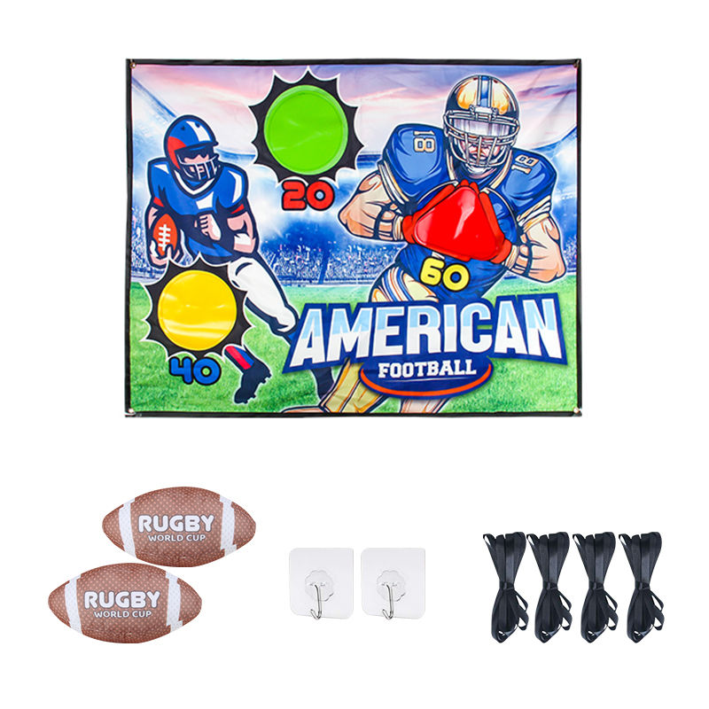 Children's Rugby Ball Toss Games Set with 2 Balls Backyard/Outdoor/Indoor Footba