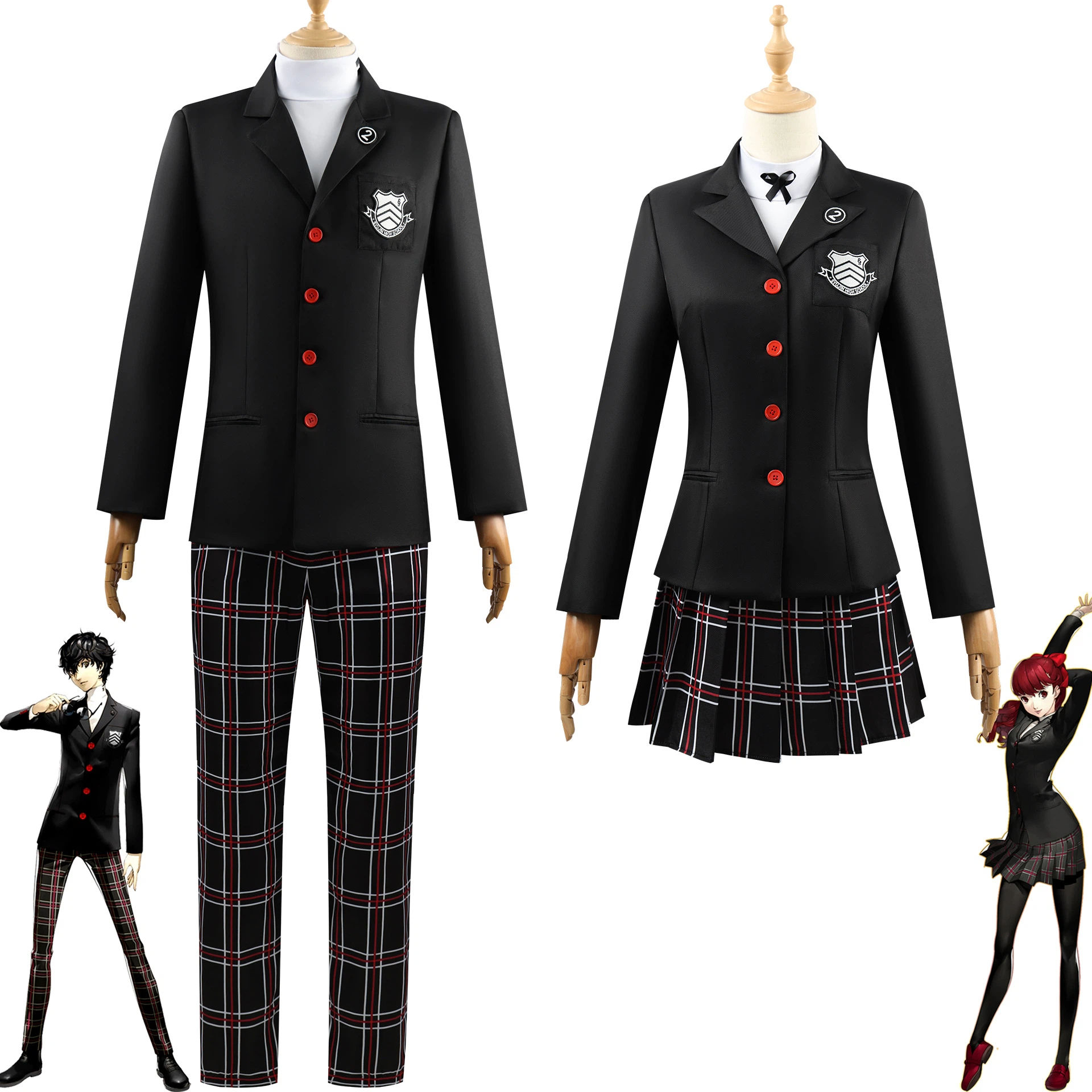Cosplay Costume Uniform School Badge Suit Adult Halloween Party Role Play Outf