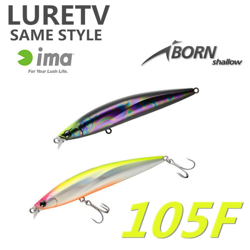 LURETV Japan ima SAME STYLE 105F Shallow Water Long throw Floating Mino iBORN Fa