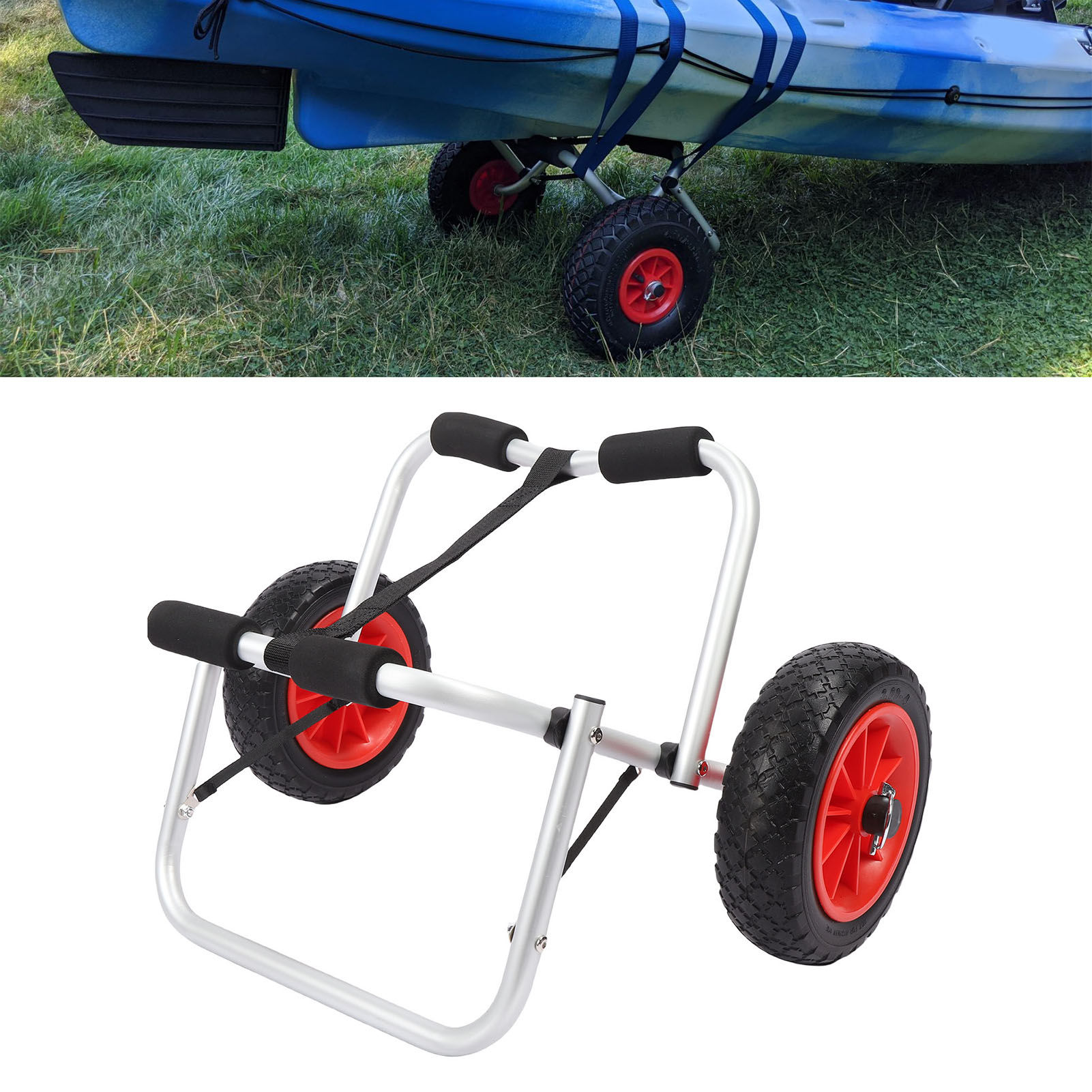 Kayak Cart Trolley with 10 Inch Solid Airless Tires Wheels Folding Universal Boa