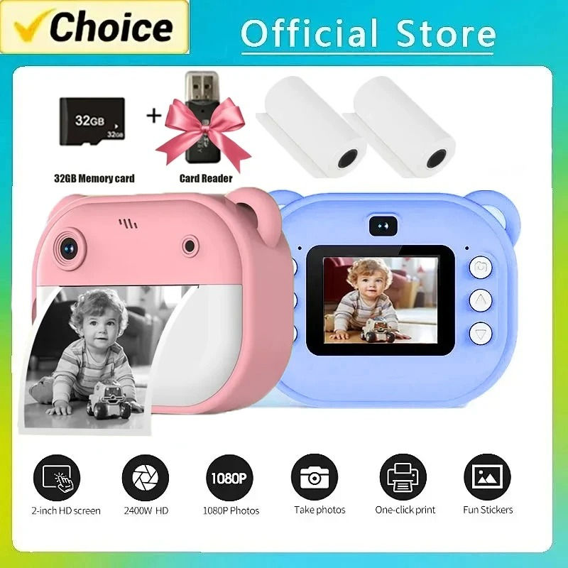 Children Digital Camera Instant Print for Kids Thermal Print Camera Instant Phot