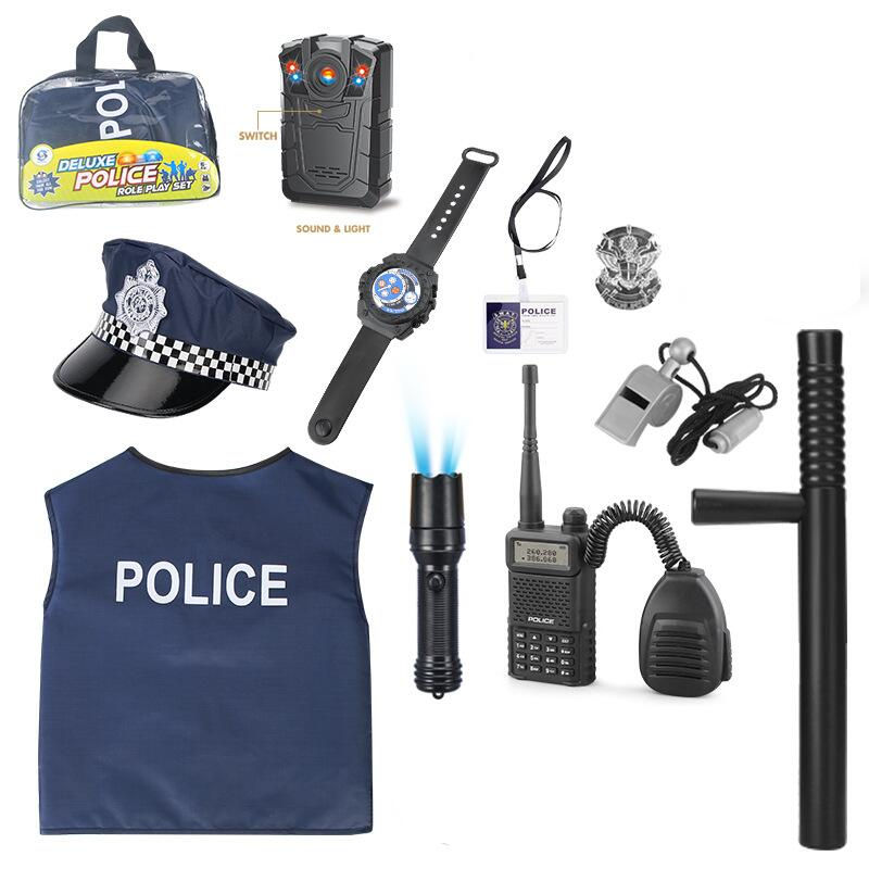 Police Cosplay Costumes for Unisex, Police Toys, Policeman, Compass, Whistle, Po