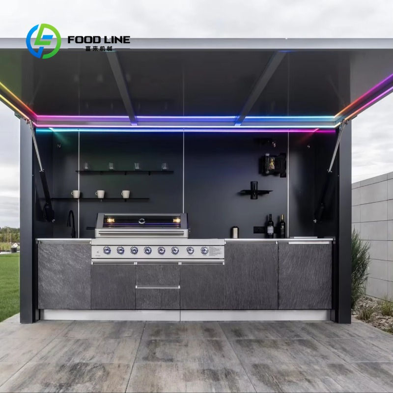 Customized Luxurious Built In Outdoor Kitchen For High End Villa Backyard Leisur