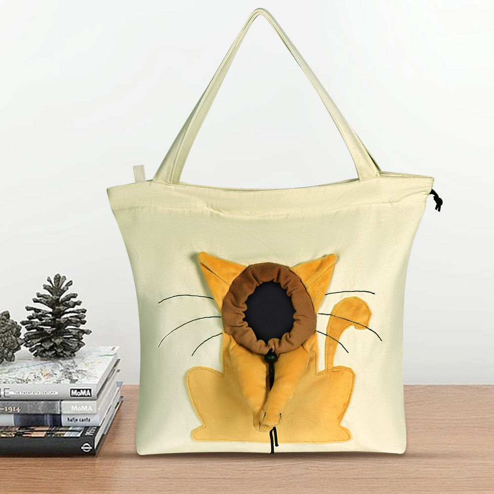 Pet Canvas Bag with Exposed Head, Cat Portable Shoulder Bag, Suitable for Ragdol