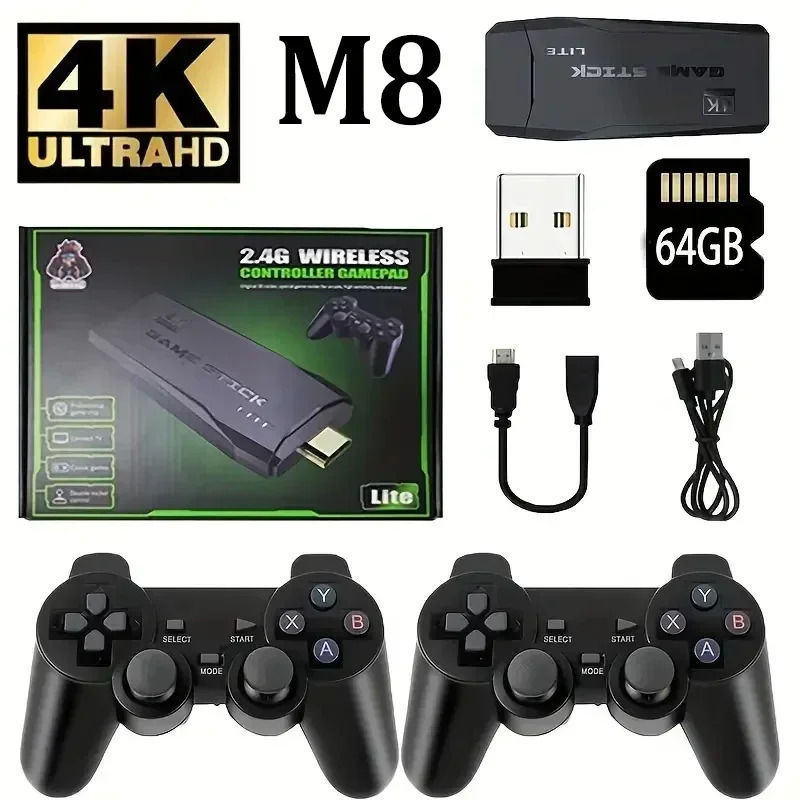 New stylish adult and child M8 home TV game console, 520 games, USB wireless dua