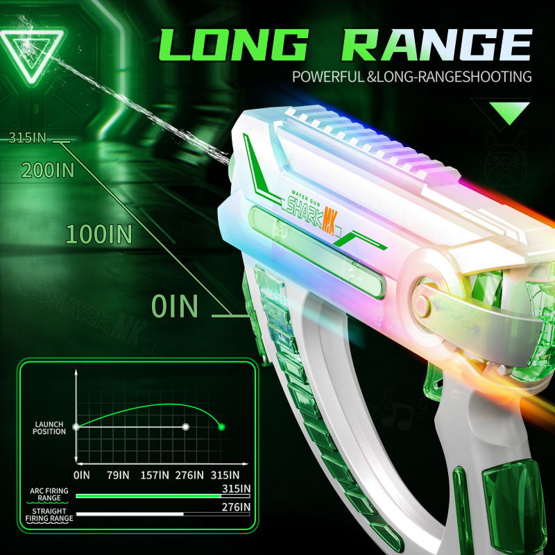 Thumbnail: Summer Outdoor Party Game Children Electric Water Gun Toy with Light Continuous 