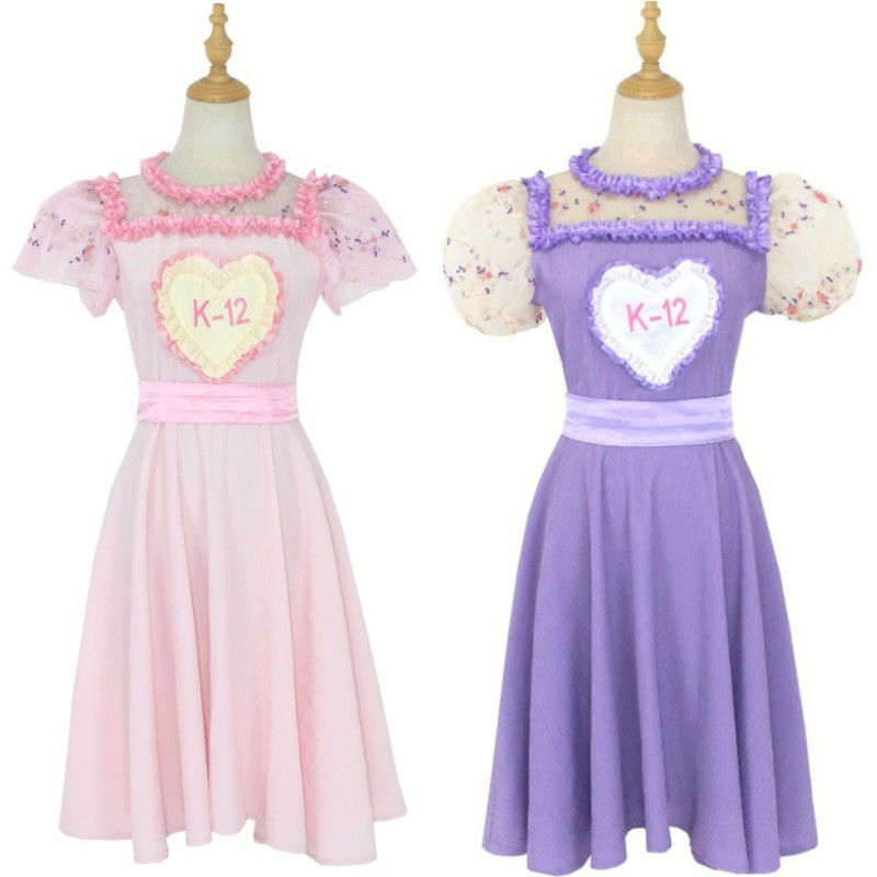 Movie K-12 Cosplay Costume Full Sets Pink Purple Dress Uniform Suits for Women O