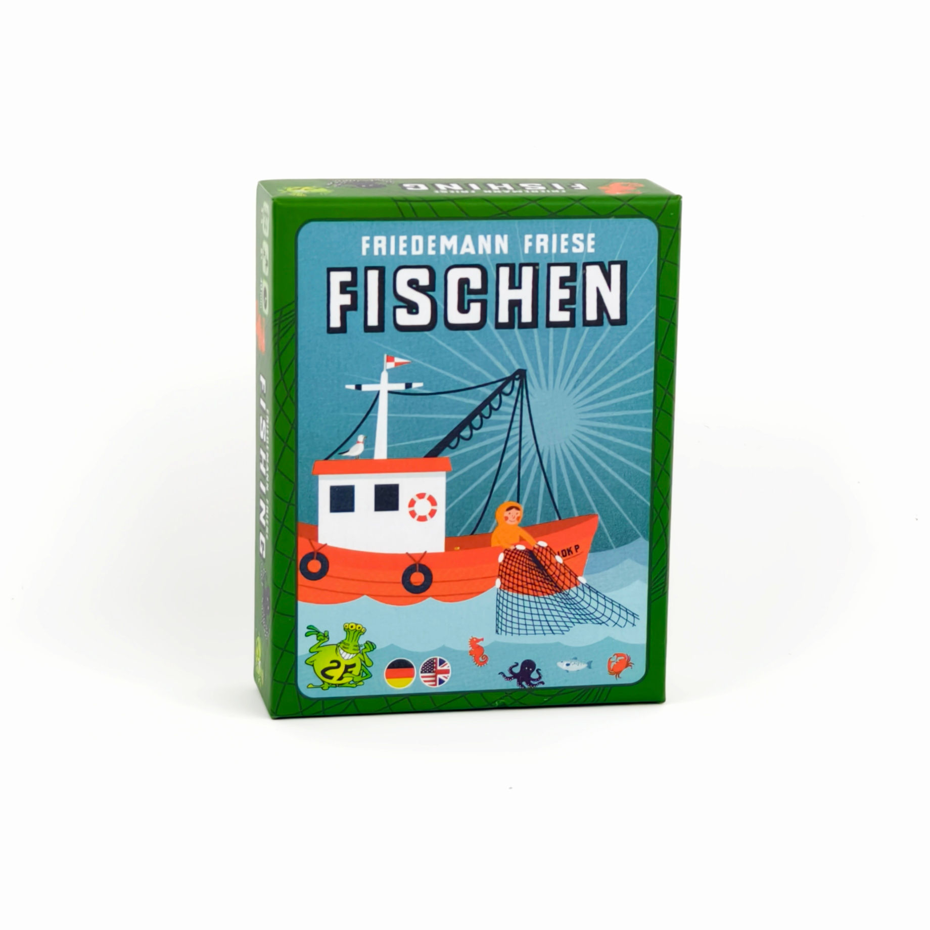English & German Games: Fishing - Trick Taking Card Game, Ocean Theme, Card Draf