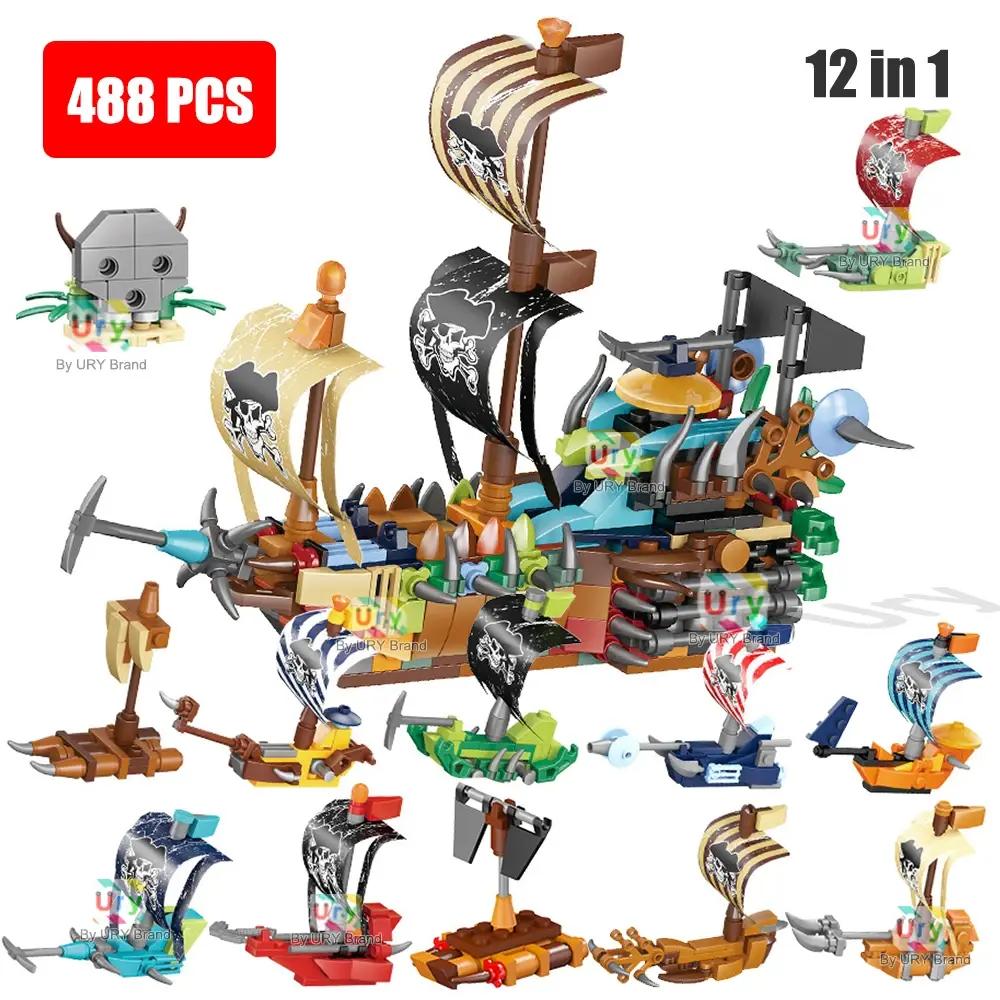 City Series 12in1 Pirates Ship Adventure Ideas Boat Island Storm Vessel Flagship