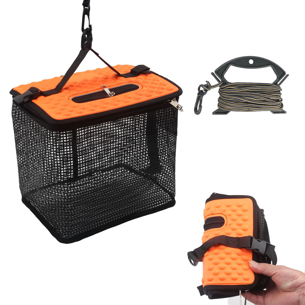 Floating Fish Basket Fish Basket for Caught Fish Foldable Fishing Holder Minnow