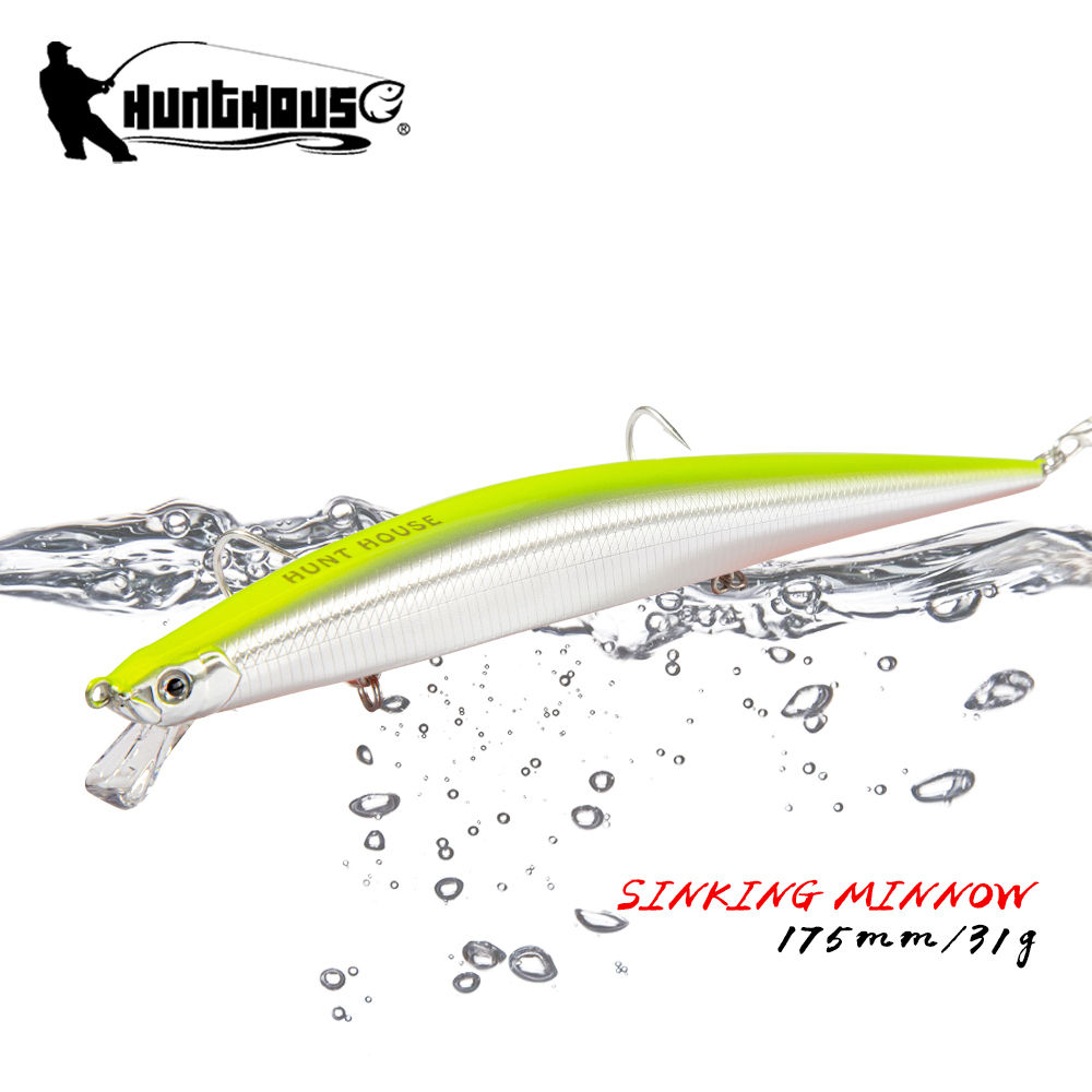 Hunthouse Tide Minnow Flyer Fishing Lure 175mm 31g Long Casting Sinking Hard Bai