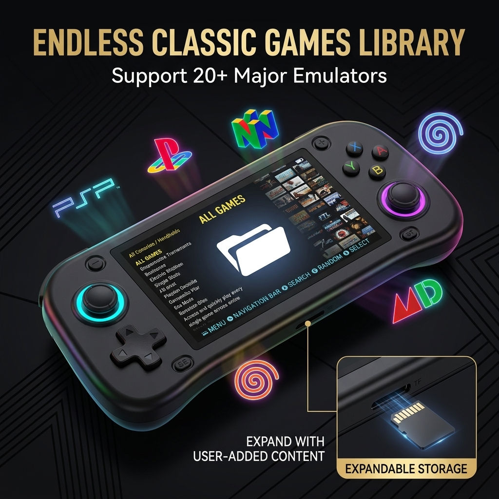 Stylish G28 Handheld Game Console: 4.3-inch screen, 3000mAh battery, 64GB storag