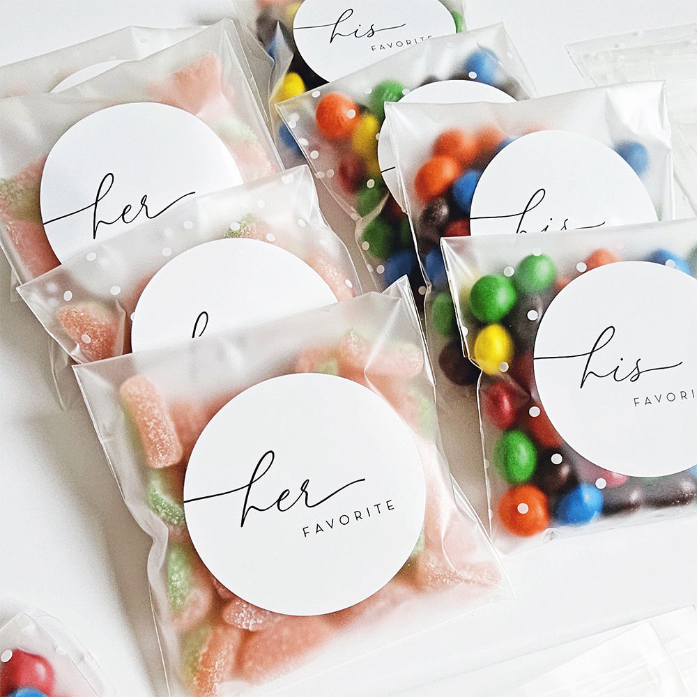 Personalized 50pcs Sweet Wedding Candy Favor Stickers Bridal Shower Wedding Gift