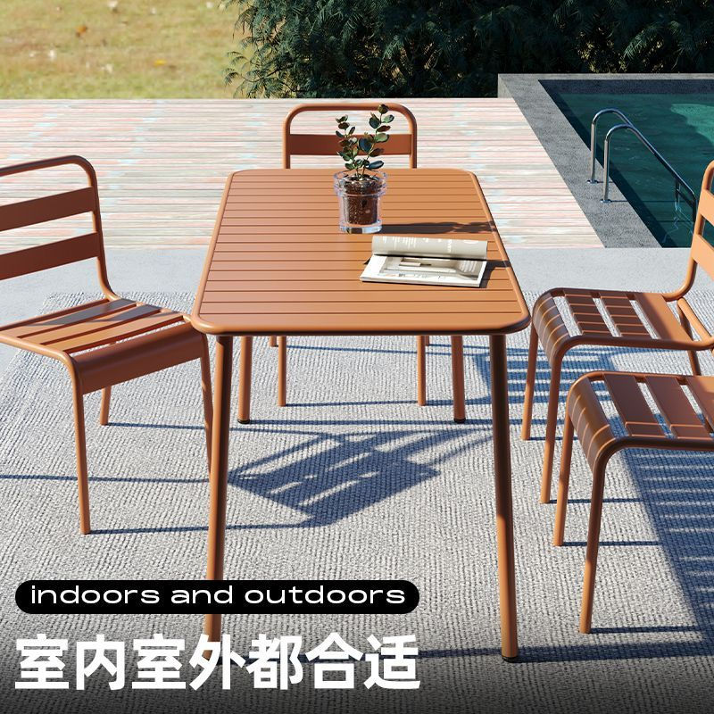 Waterproof Outdoor dinner table Balcony courtyard leisure Simple garden indoor c