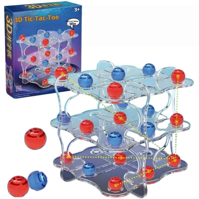 Strategy Table Games - Chess Board & 3D Tic-Tac-Toe Game Set, Educational Intera