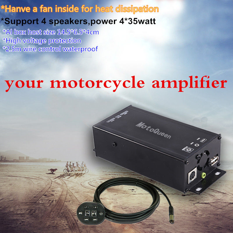12V Audio Amplifier Motorcycle Radio Speakers MP3 Player Bluetooth-Compatible