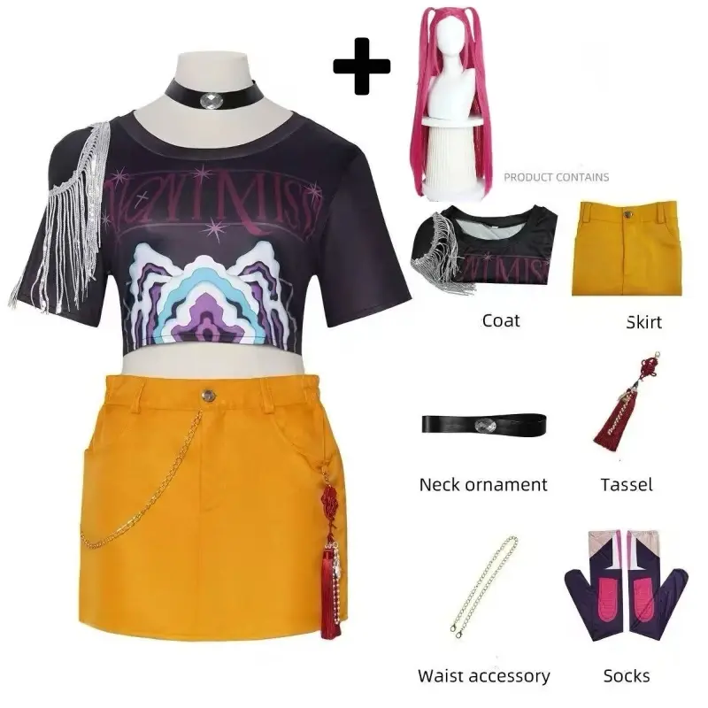 2026 KPop Mira Cosplay Costume Wig Women Girls Halloween Carnival Comic-con Part