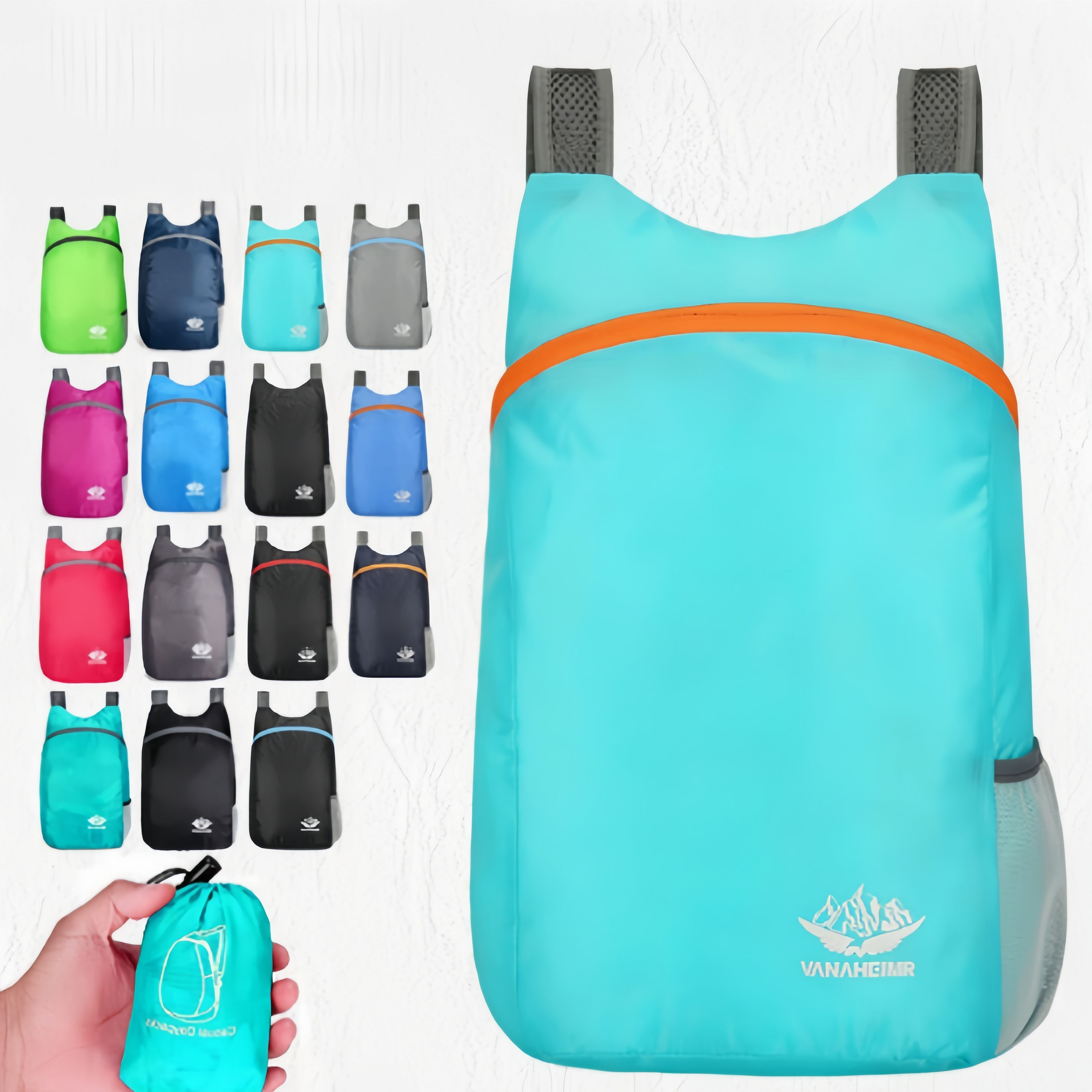 Outdoor folding backpack, waterproof, ultra lightweight, portable travel bag, ou