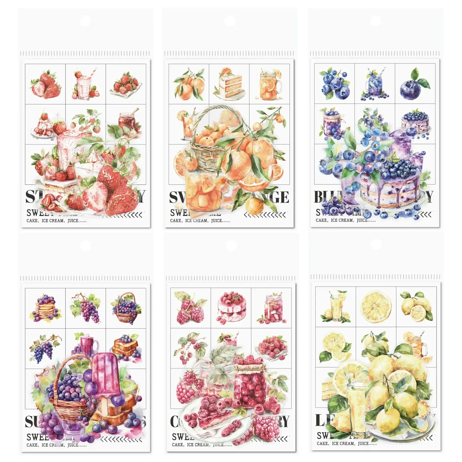 30 pieces per pack Sweet Time Fruit Background Stickers Materials Stationery Man