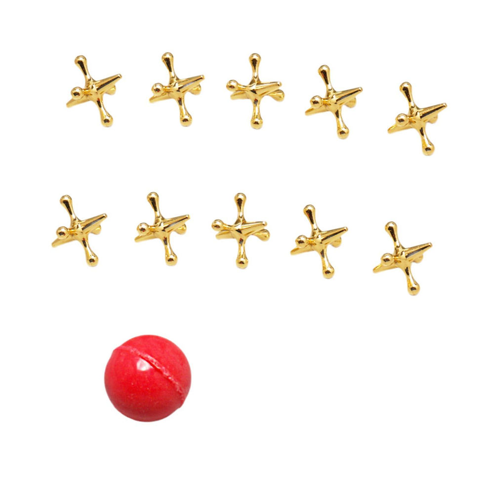 Thumbnail: Jacks and Bouncy Ball Games Set Old School Jax Game Toys for Events Camps Vintag