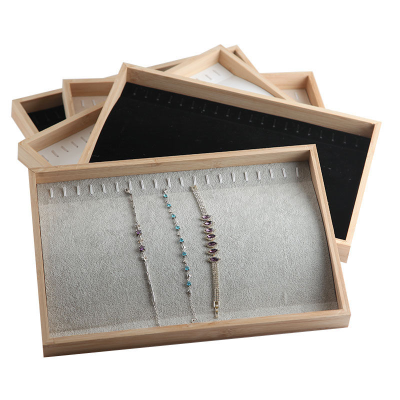 New bamboo jewelry plate necklace plate bracelet display tray storage box jewelr