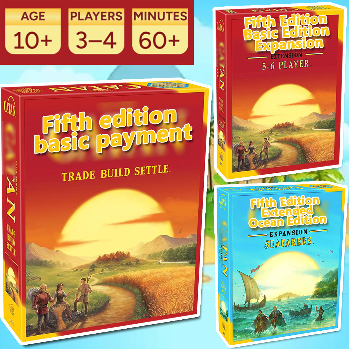 Board Game (5th Edition) Trade, Build & Settle in The Classic Strategy Game for