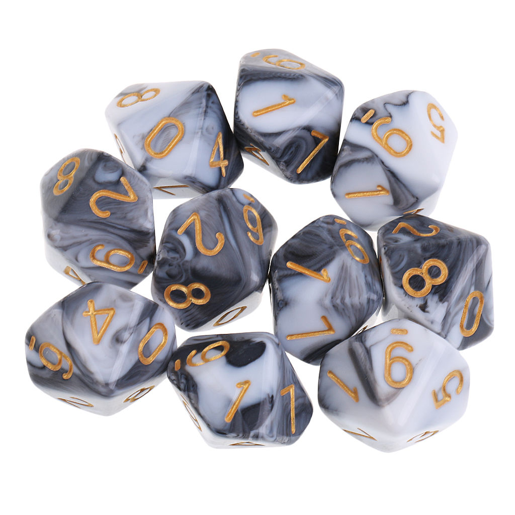 10pcs 10 Sided Dice D10 D8 Polyhedral Dice for Games 16mm RPG Dice Family D