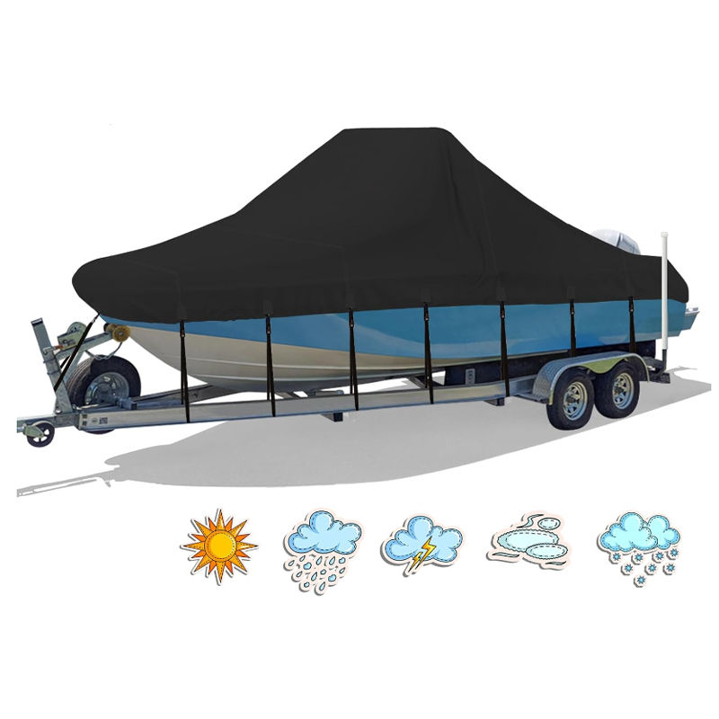 Yacht Boat Cover 11- 22FT Barco Boat Cover Anti-UV Waterproof Heavy Duty 210D Ma