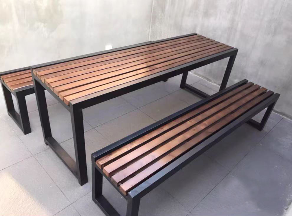 Leisure Design Outdoor Furniture Metal Frame Plastic Wood Outdoor Garden Garden