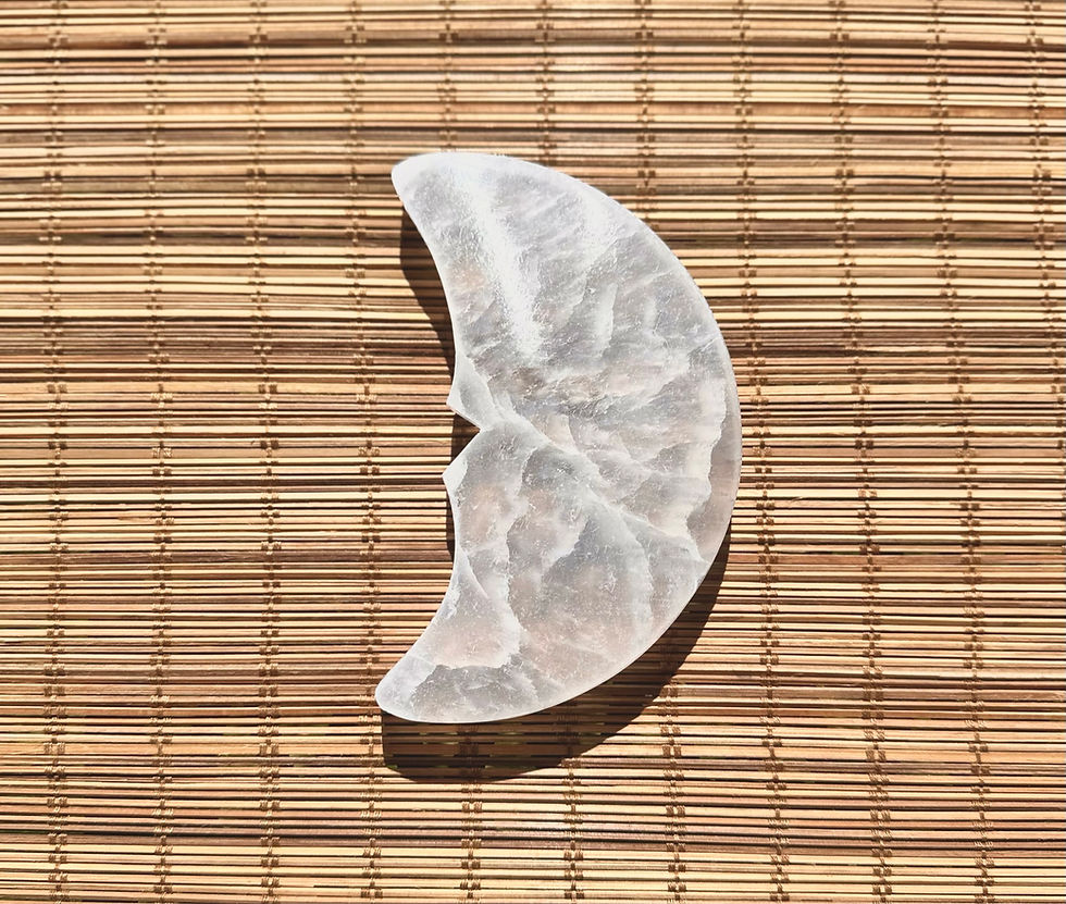 Thumbnail: Selenite Moon Face Large 5"