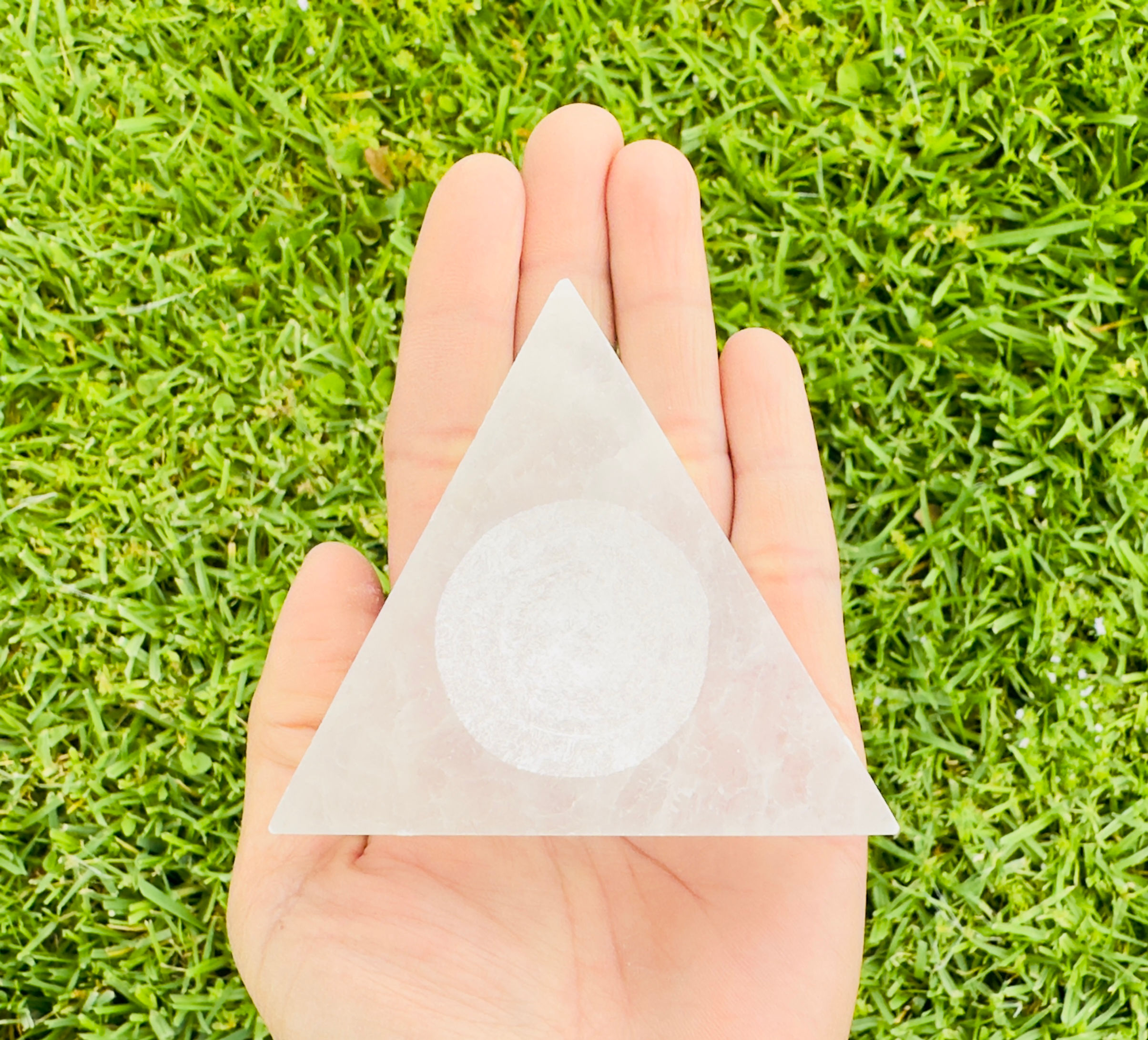 Selenite Triangle Candle Holder