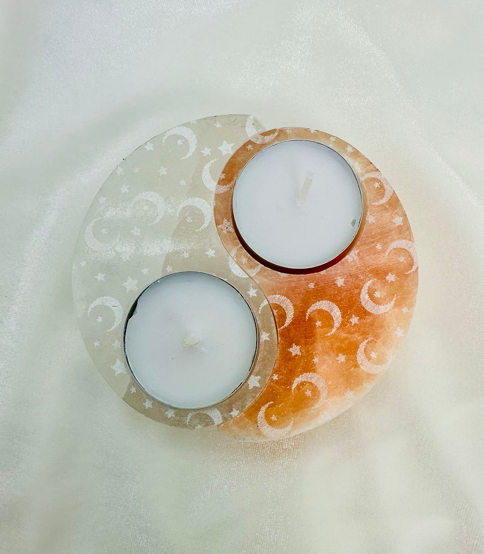 Thumbnail: Selenite Yin Yang Moon Candle Holder