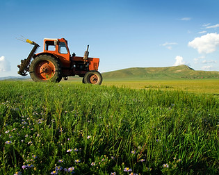 Traktor bei der Arbeit