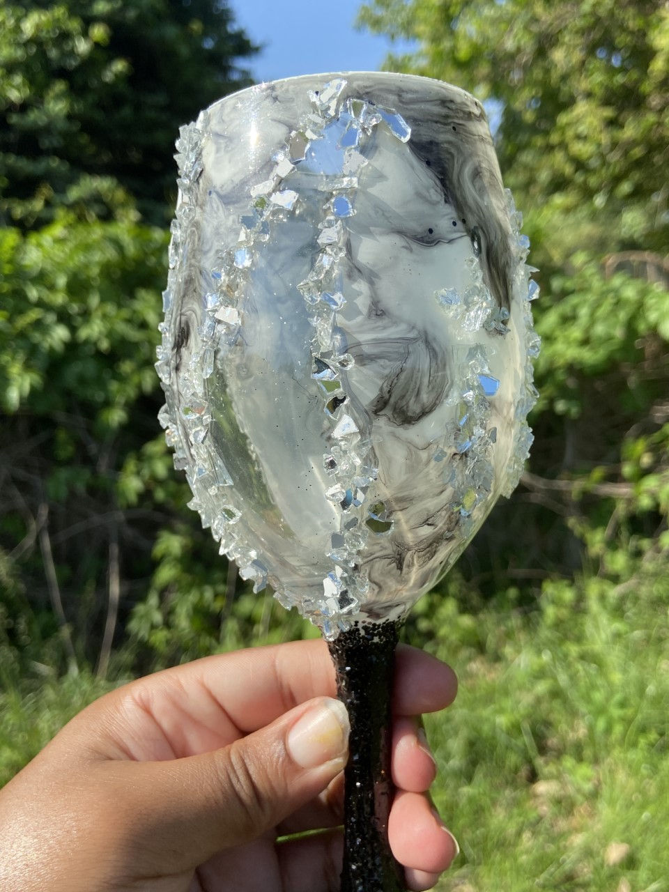 Thumbnail: Black & White 14oz Wine Glass