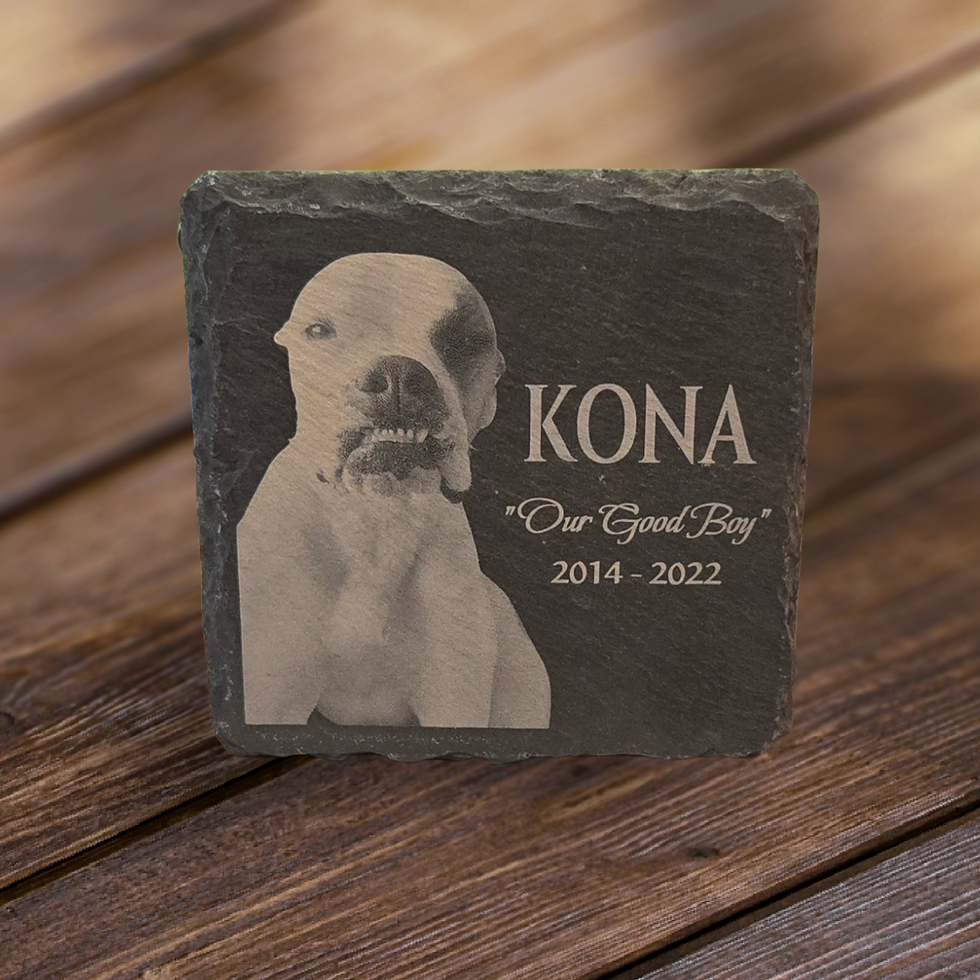 Thumbnail: Custom Laser Engraved Slate Photo Tiles