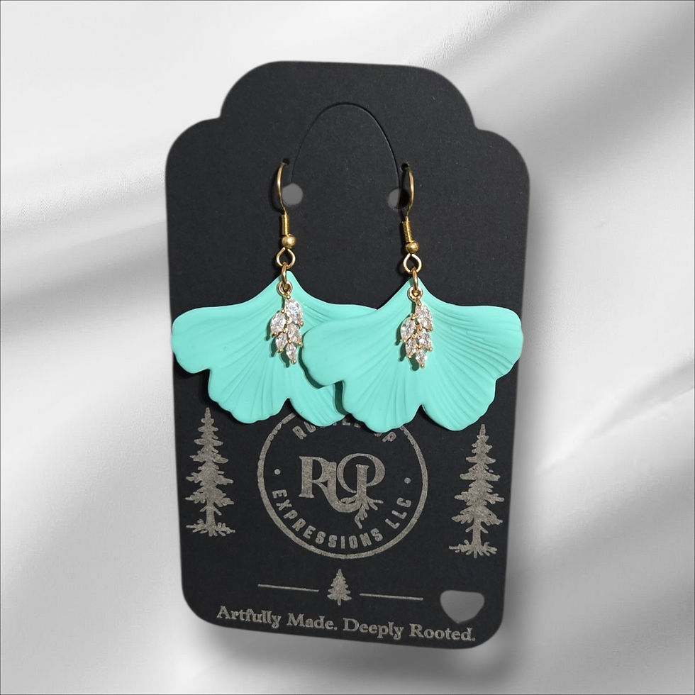 Thumbnail: Ginkgo Leaf Earrings With Cubic Zirconia Leaf