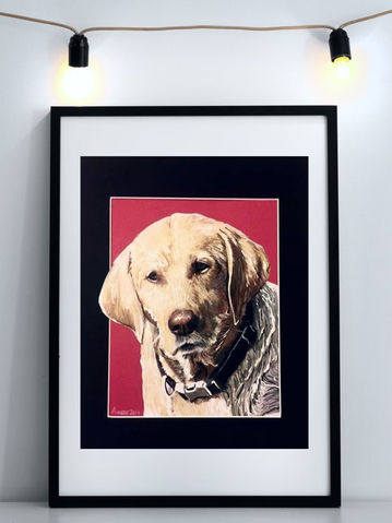 CUSTOM COLORED PENCIL~DOG~YELLOW LAB