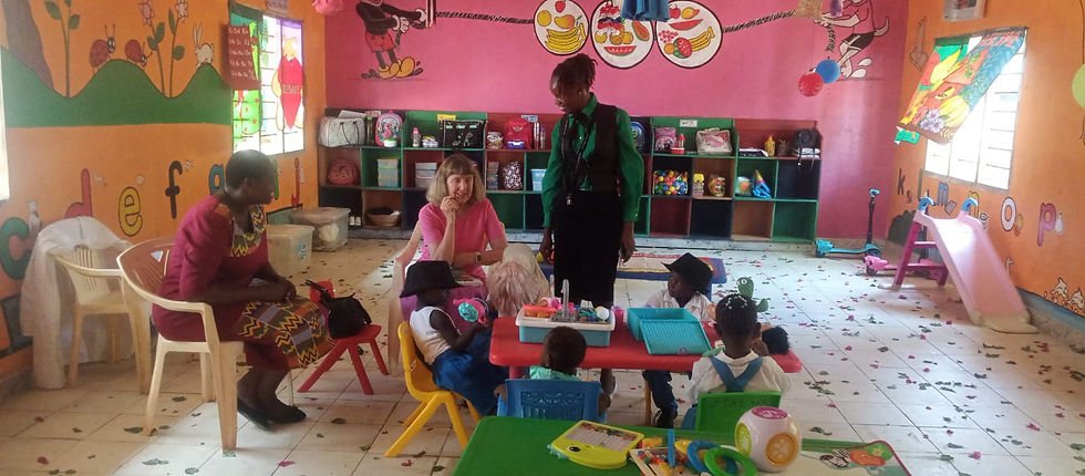 Modern Daycare Kids in a classroom with their tutors