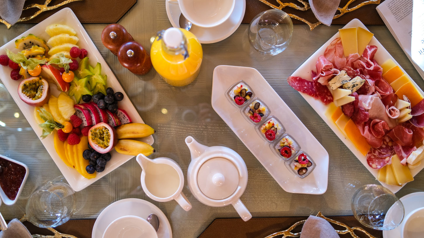 Breakfast is served at luxury chalet in Courchevel, the three valleys